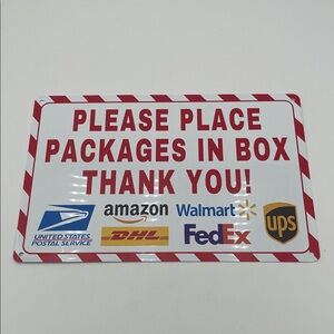Delivery Instructions Sign 12 x 8